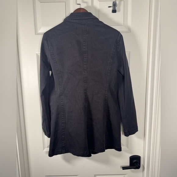Nic + Zoe Denim Blazer Jacket Zipper Button Lapels Mid Length Womens Size Small - Picture 9 of 10
